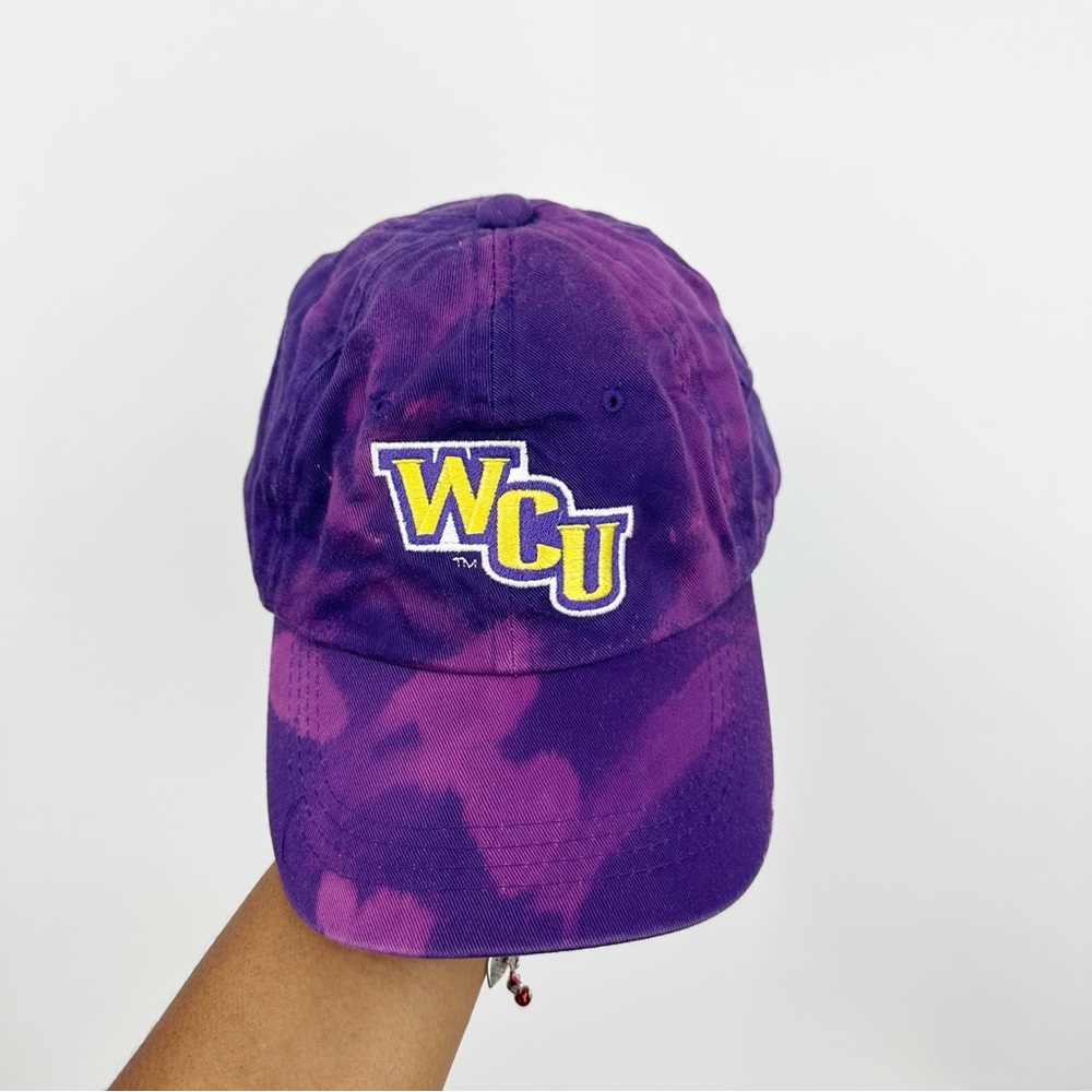 Western Carolina Catamounts Custom Bleach Splatter Cap Hat OS Upcycled Gameday